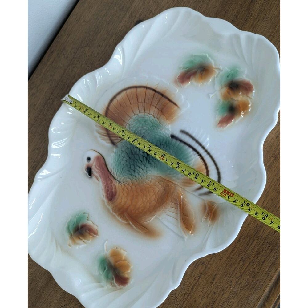 Vintage 1950s Turkey Platter Lane and Co Van Nuys CA T-40 Thanksgiving Holiday - Picture 9 of 10